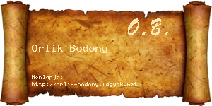 Orlik Bodony névjegykártya